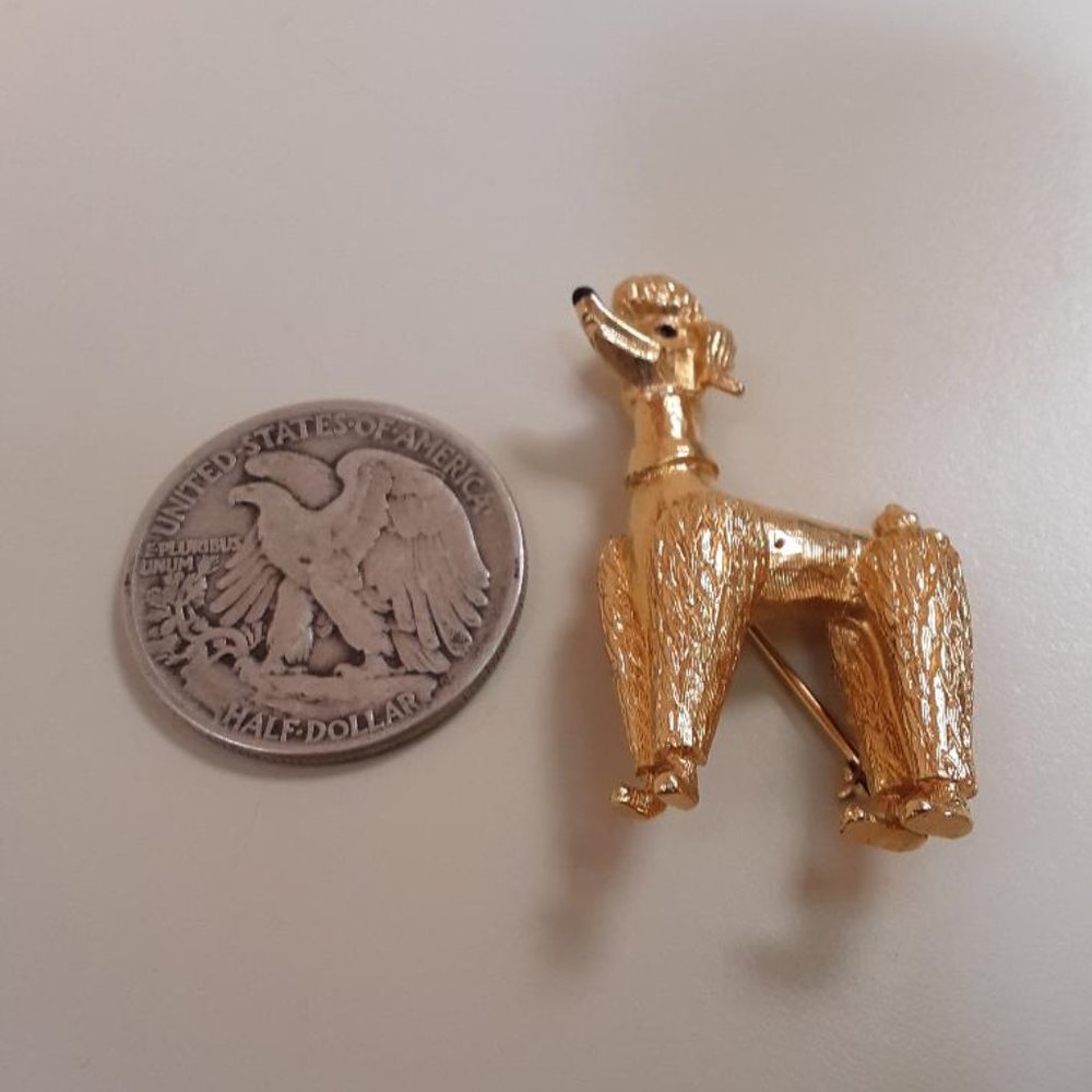 Marcel Boucher Gold Tone Poodle Pin / Brooch - Picture 6 of 14